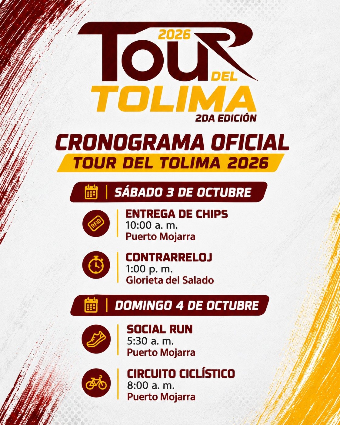 Cronograma — Tour del Tolima 2026